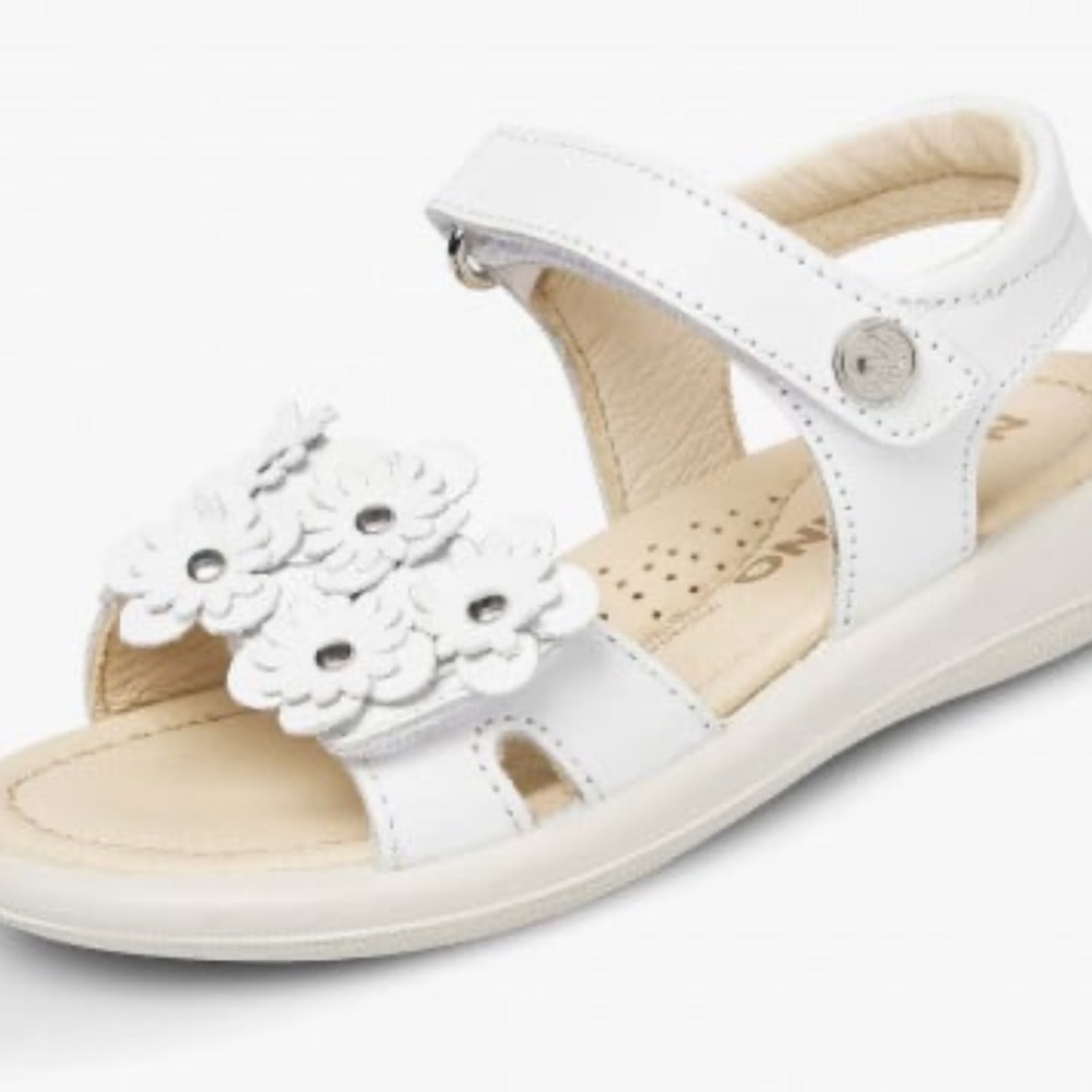 NWT NATURINO BRAHMA Leather sandals with flowers in White - Picture 2 of 11